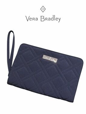 Vera Bradley Navy Blue Zip‎ Around Wristlet Wallet